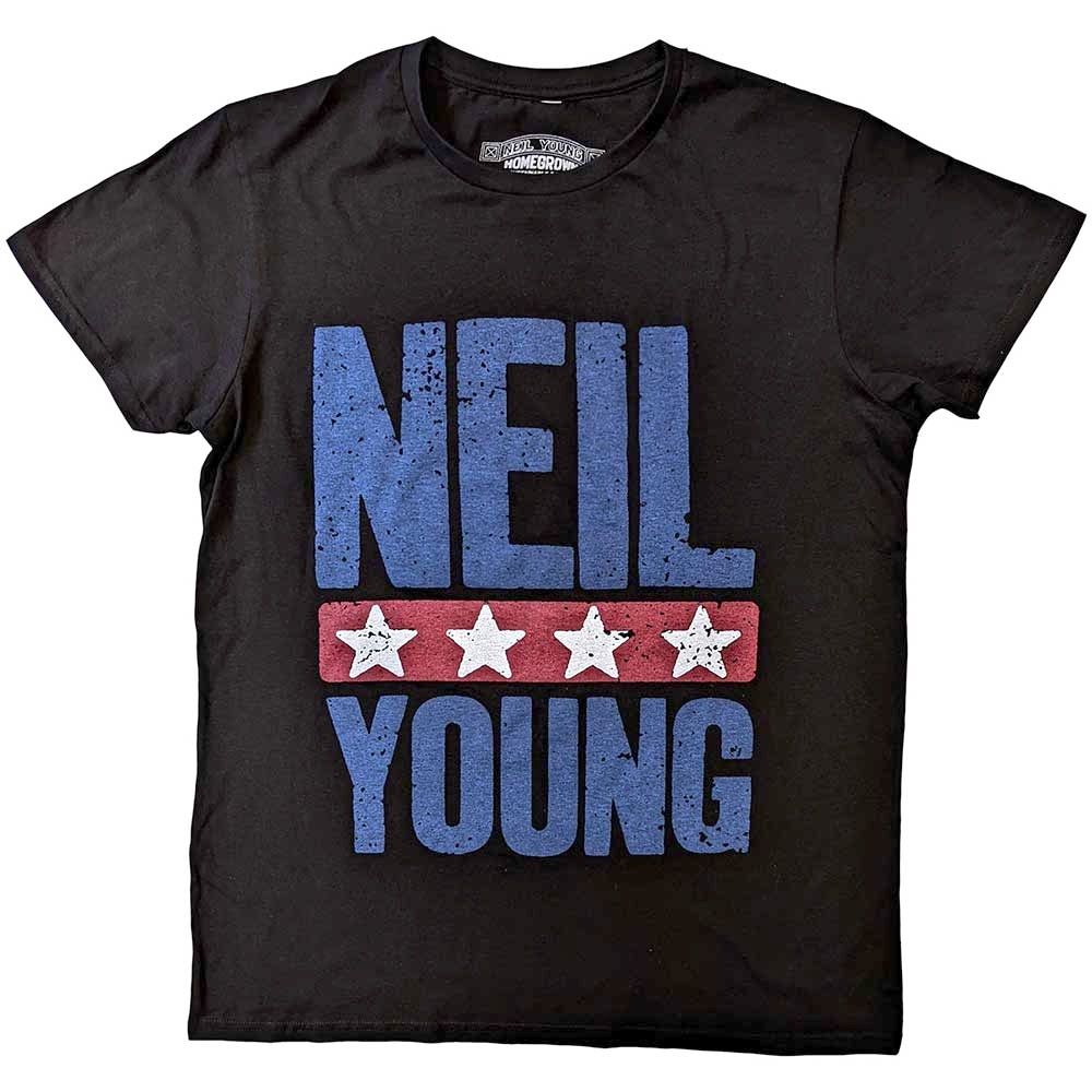 Neil Young - Stars Logo Herren TShirt - Schwarz